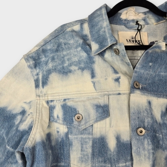 NEW $298 Levi's Size XL Made & Crafted Trucker Jean Jacket Blue Tie Dye Womens - Picture 8 of 15